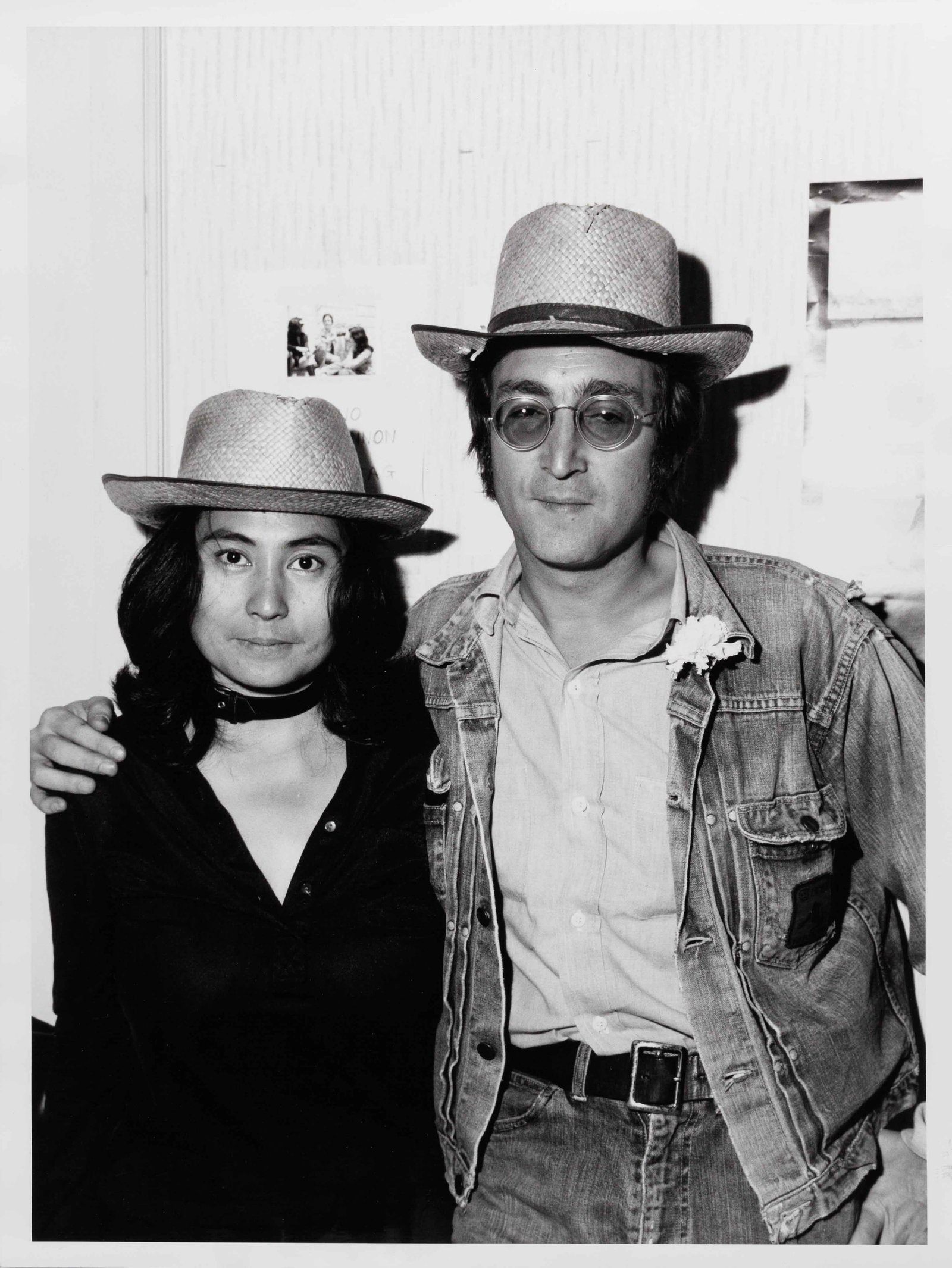 ANONYMOUS: ANONYMOUS | Yoko Ono and John Lennon in Cannes, France 1971 Image Size: 38.5 x 28.5 cm English Gelatin silver print, printed later, c. 40 x 30 cm, in excellent condition. "Giornalfoto" agency stamp,