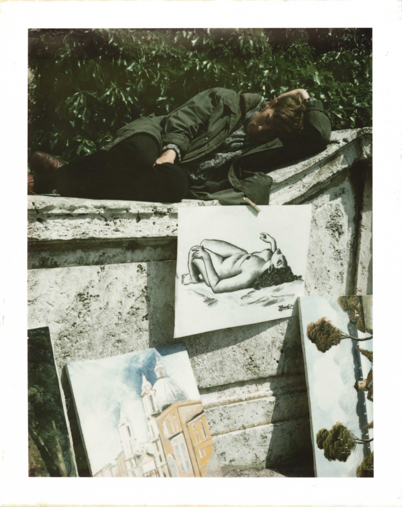 ULAY (1943–2020): ULAY (1943–2020) | Self-portrait, 1970 Image Size: 9.5 x 7.3 cm English Unique Polaroid T669, 10.8 x 8.6 cm, flush-mounted on original Polaroid board, in excellent condition. Former Polaroid