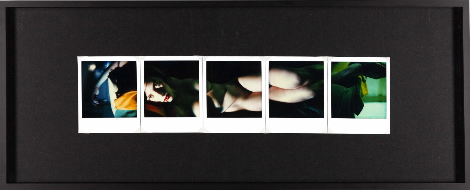 TOTO FRIMA (*1953): TOTO FRIMA (*1953) | Untitled (5-part collage), 1984 Image Size: 7.9 x 7.9 cm each English Collage with five unique Polaroid SX-70 prints, 8.8 x 10.8 cm each, in excellent condition. Framed