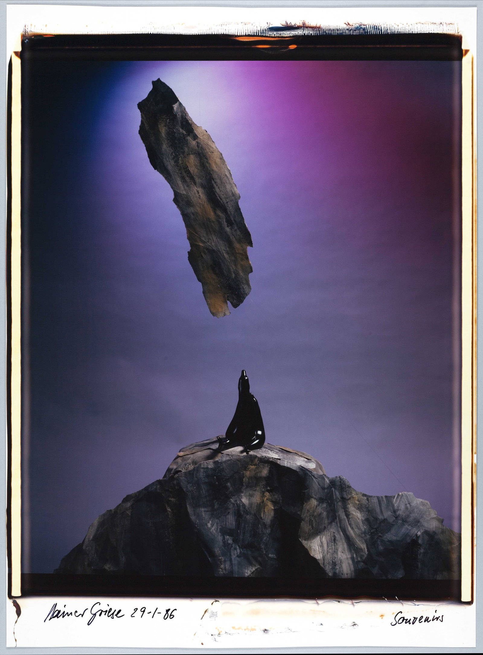 RAINER GRIESE (1955–2025): RAINER GRIESE (1955–2025) | 'Souvenirs', 1986 Image Size: c. 61.5 x 51 cm English Unique Polaroid Polacolor 20x24 inch, c. 75.5 x 56 cm, in excellent condition. Signed and dated "Rainer Griese