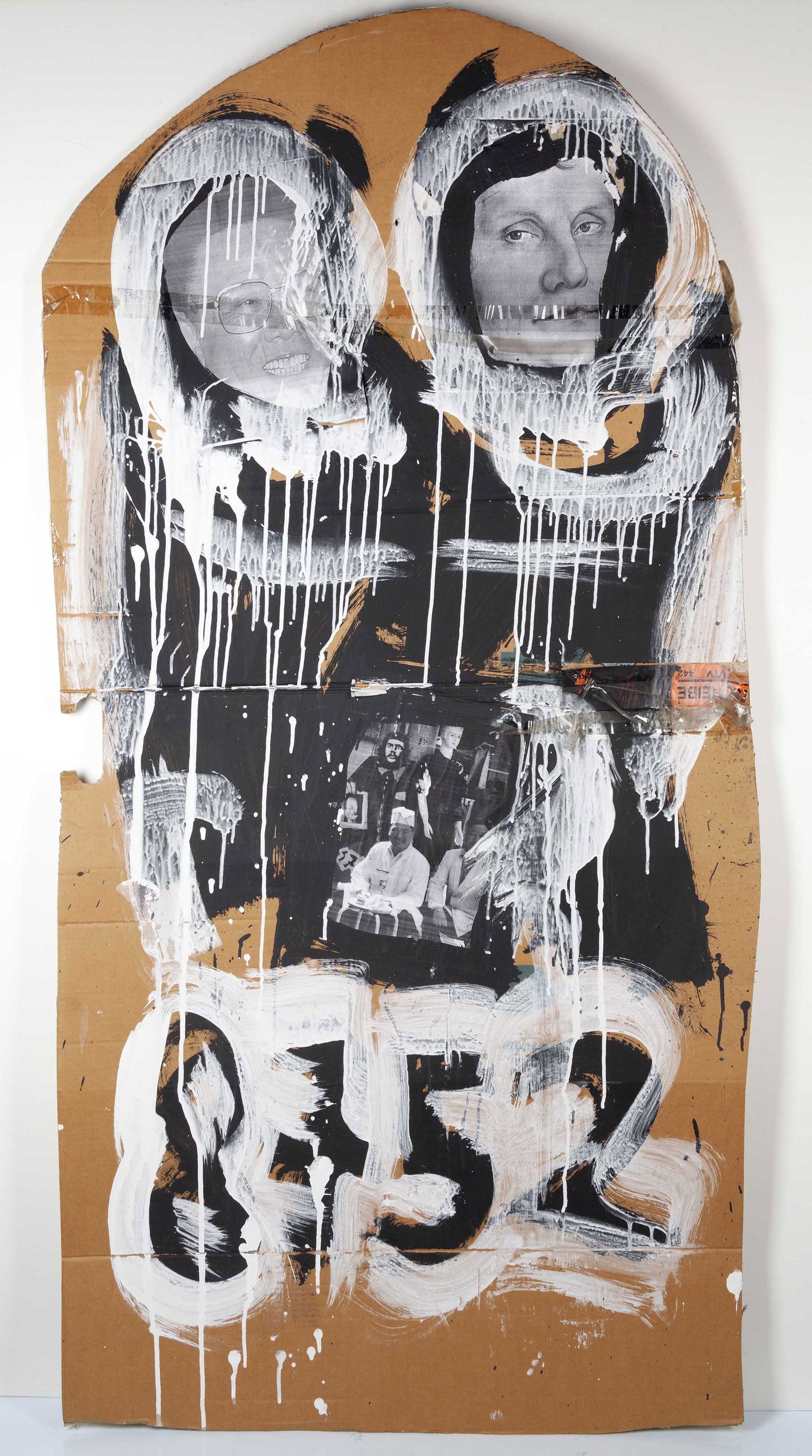 CHRISTIAN EISENBERGER (*1978): CHRISTIAN EISENBERGER (*1978) | Cardboard figure no. 8752, from the series 'Cardboard figures', 2000s Image Size: c. 158 x 78 cm English Mixed media assemblage, collage composed of three