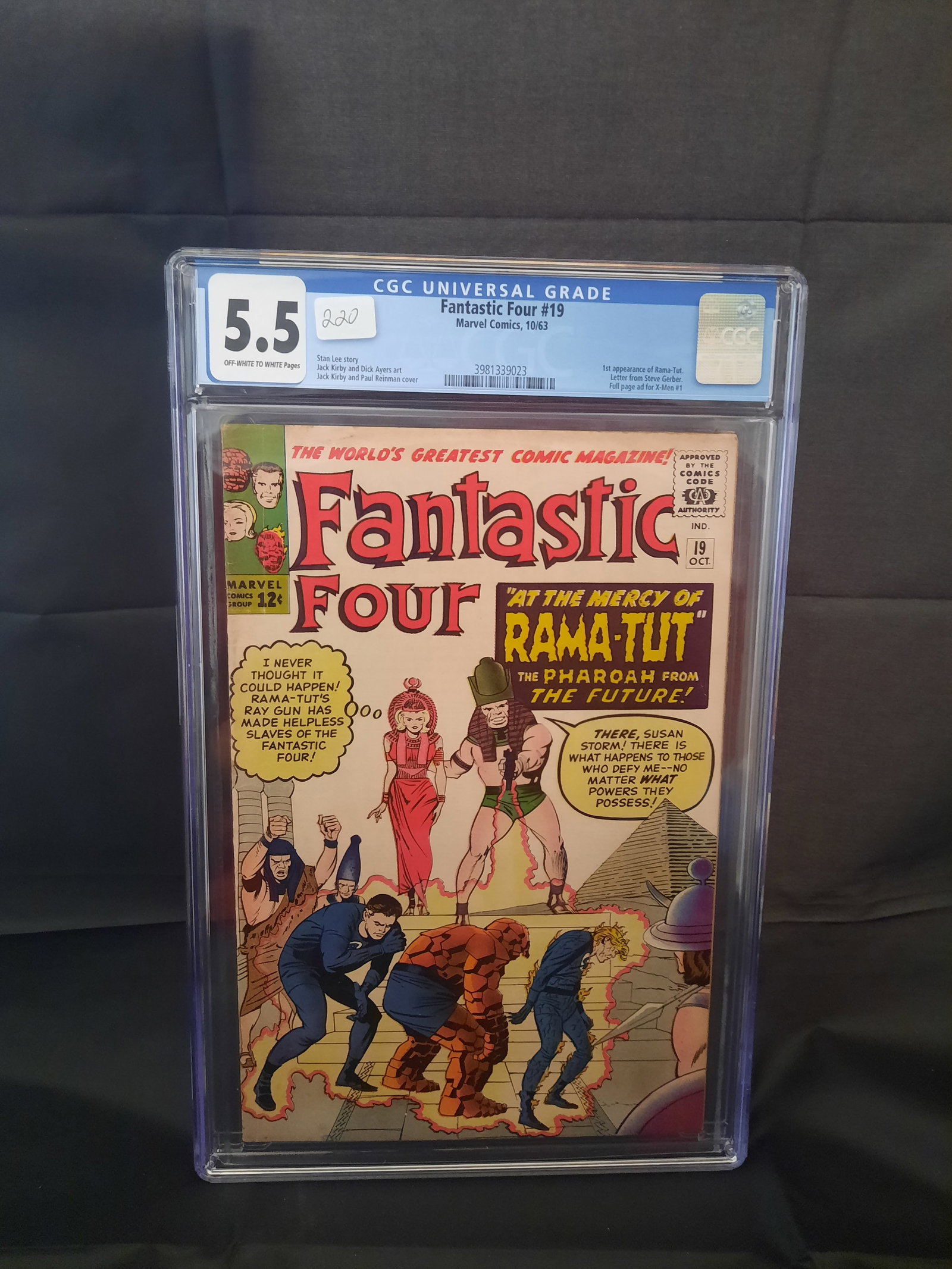 Fantastic Four #19 cgc 5.5,1963, 1st appearance of Rama-tut (1 of 2)