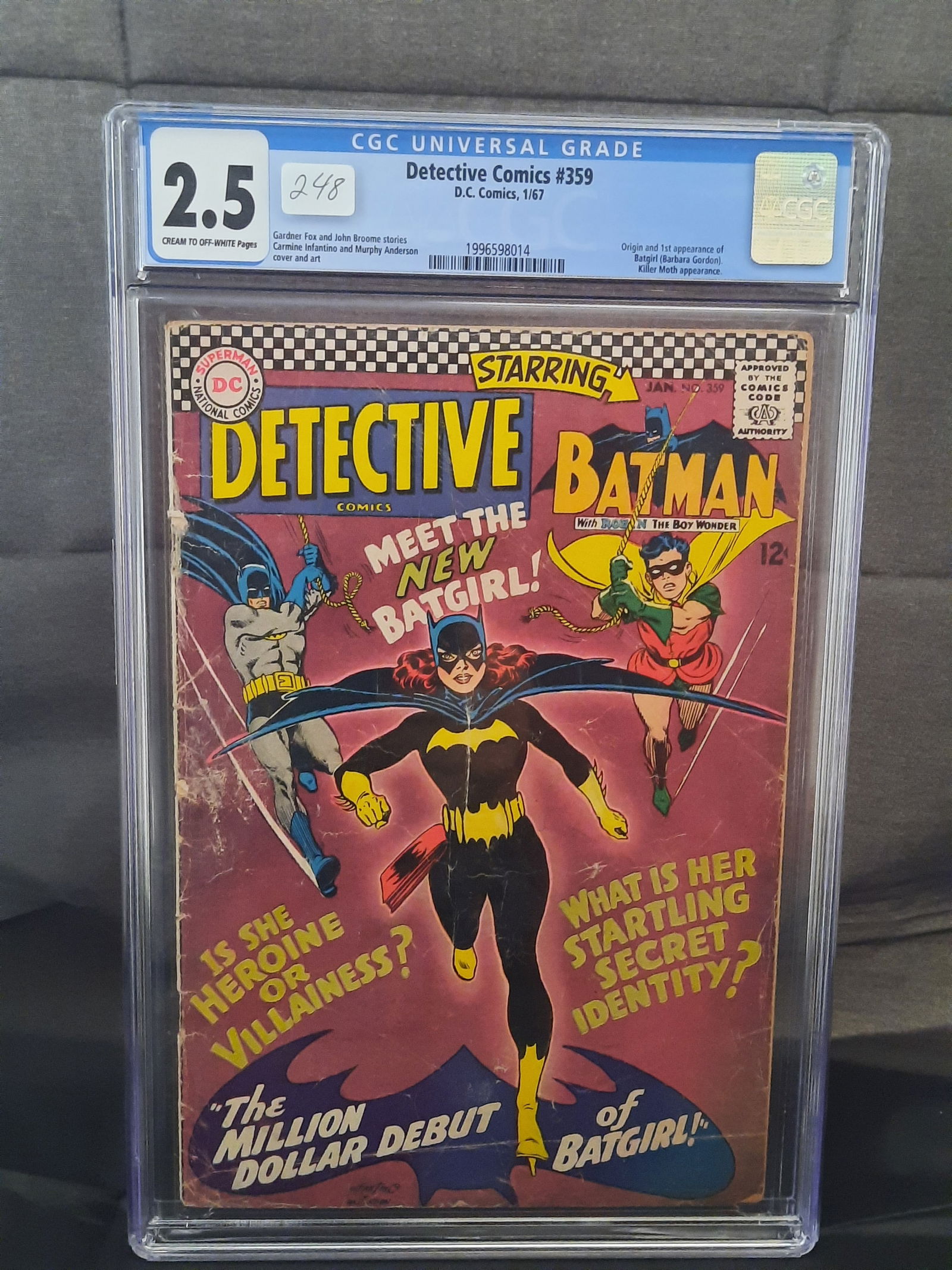 Detective Comics #359 cgc 2.5, 1967, 1st appearance of Batgirl (1 of 2)