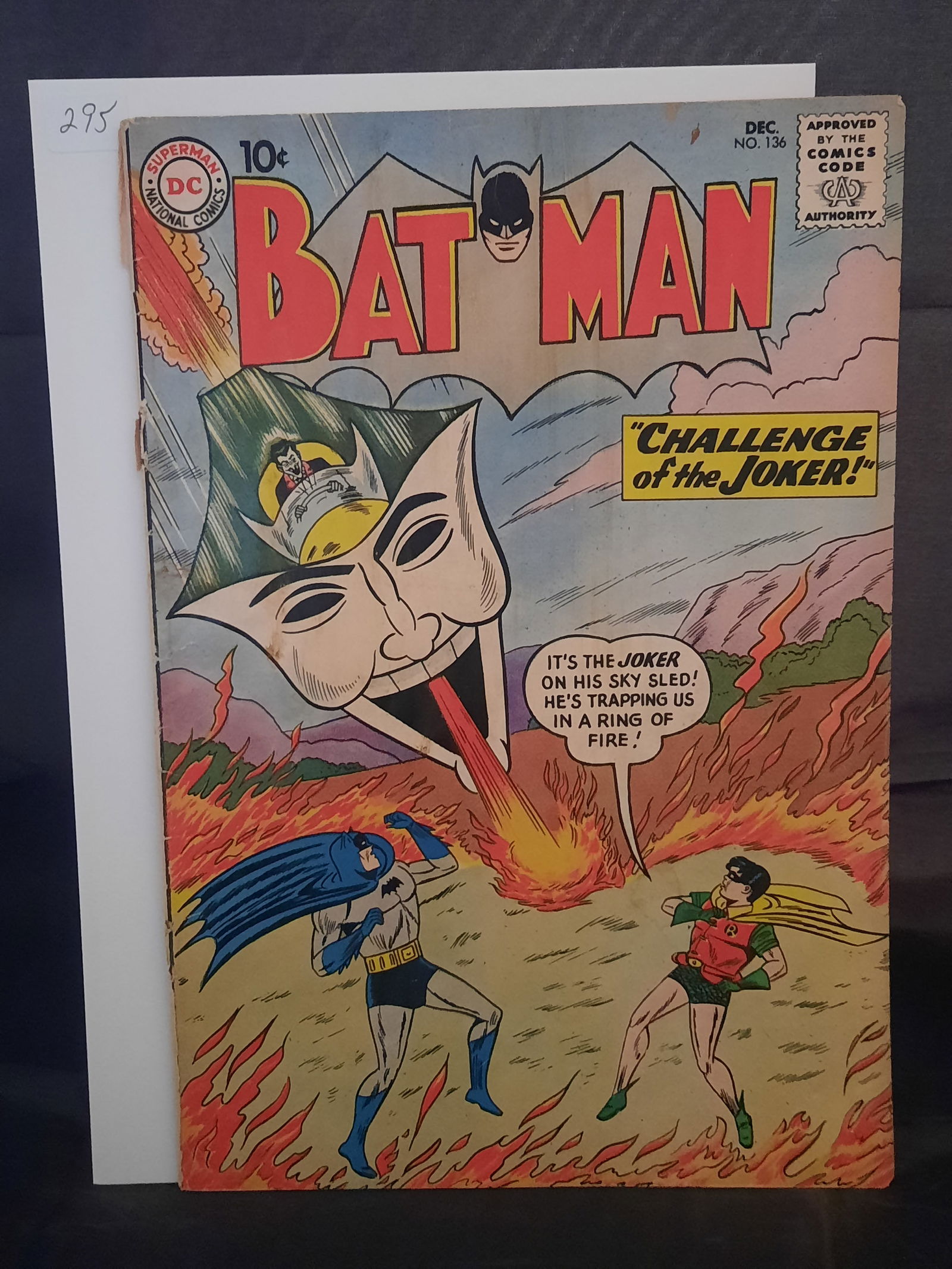 Batman 136 , 1960, only App of the Jokers Sky Sled, 10 cent cover, htf (1 of 2)