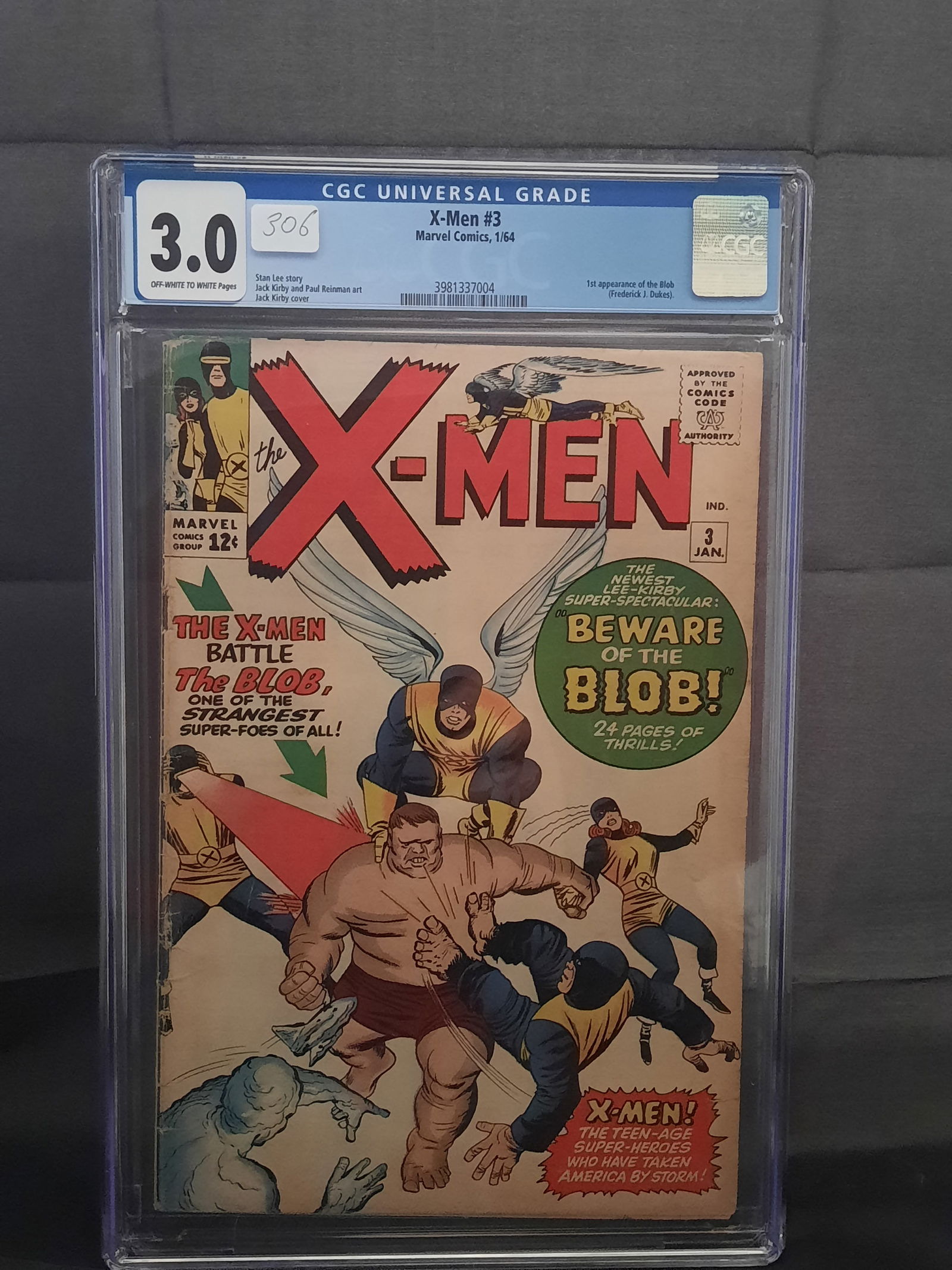 X-Men #3 cgc 3.0, 1964, 1st App of the Blob,,, key (1 of 2)