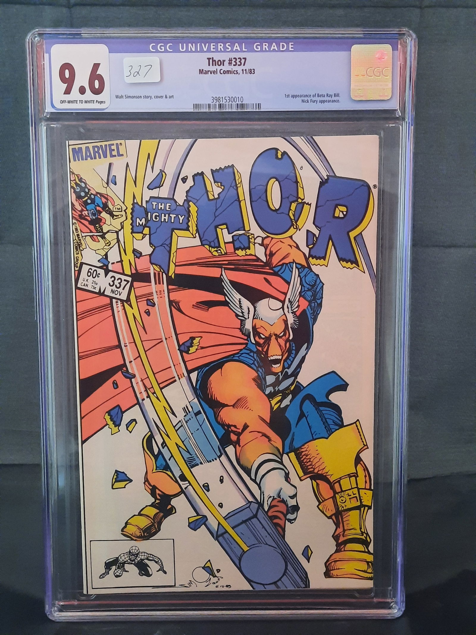 Thor #337 cgc 9.6, 1983,  1st App of Beta Ray Bill (1 of 2)