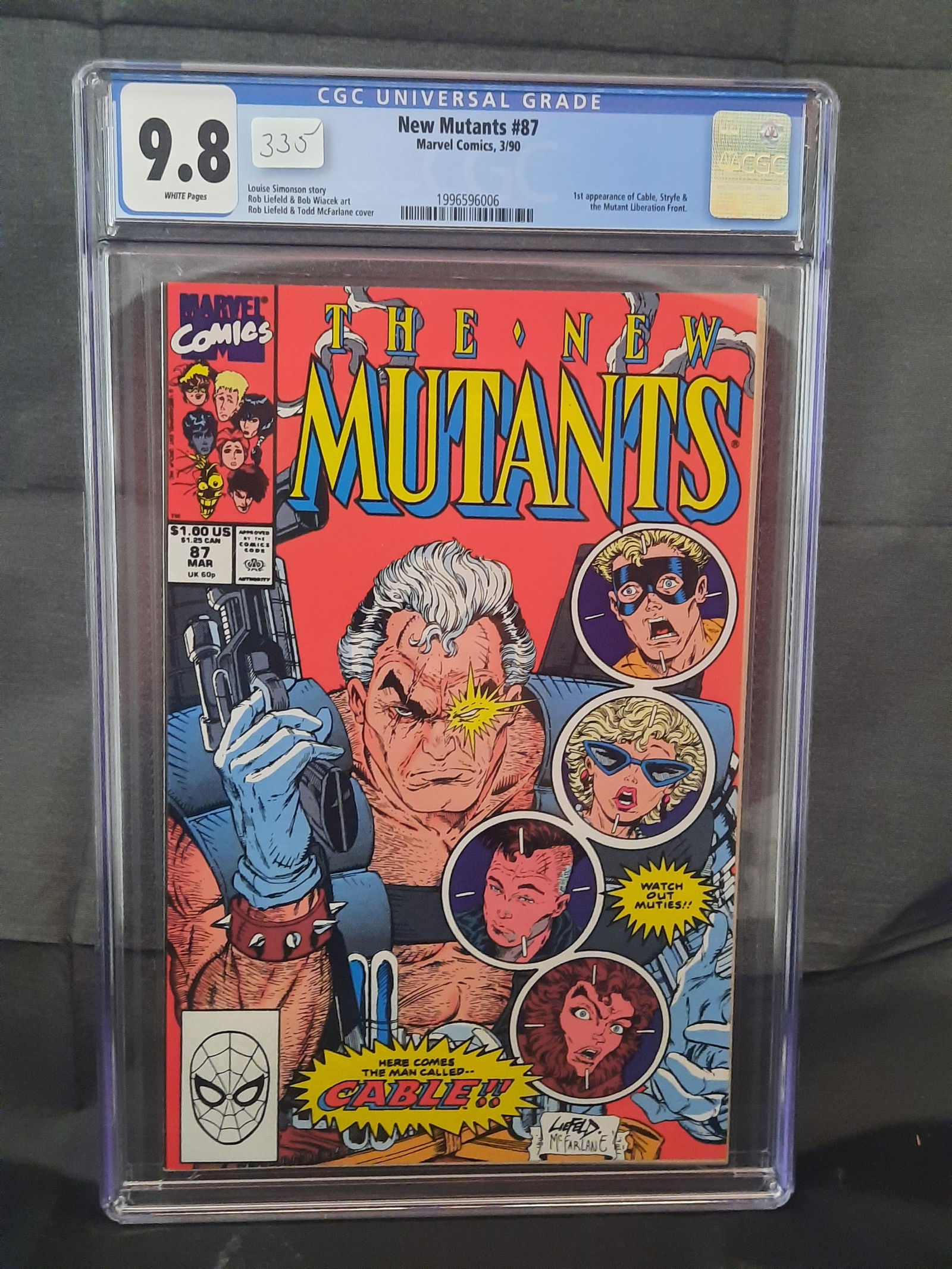 New Mutants #87 cgc 9.8, 1990, 1st App of Cable, HIGH GRADE (1 of 2)