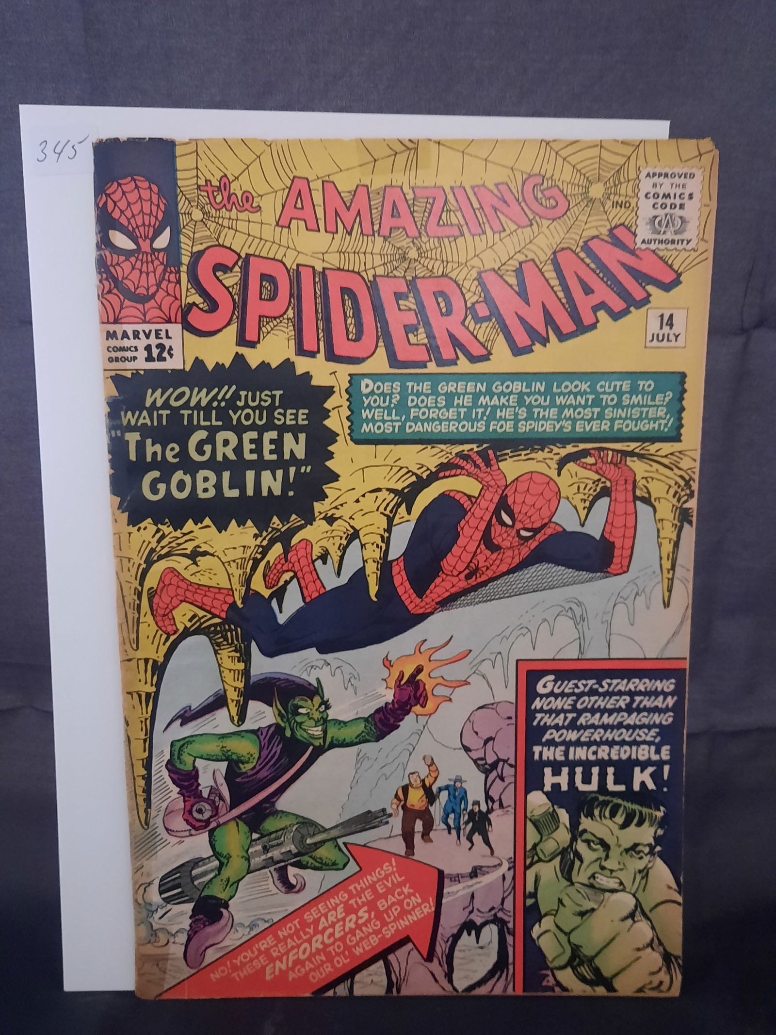 Amazing Spiderman #14, 1964, 1st App of the Green Goblin, small tape on cover, remove and cgc it (1 of 2)
