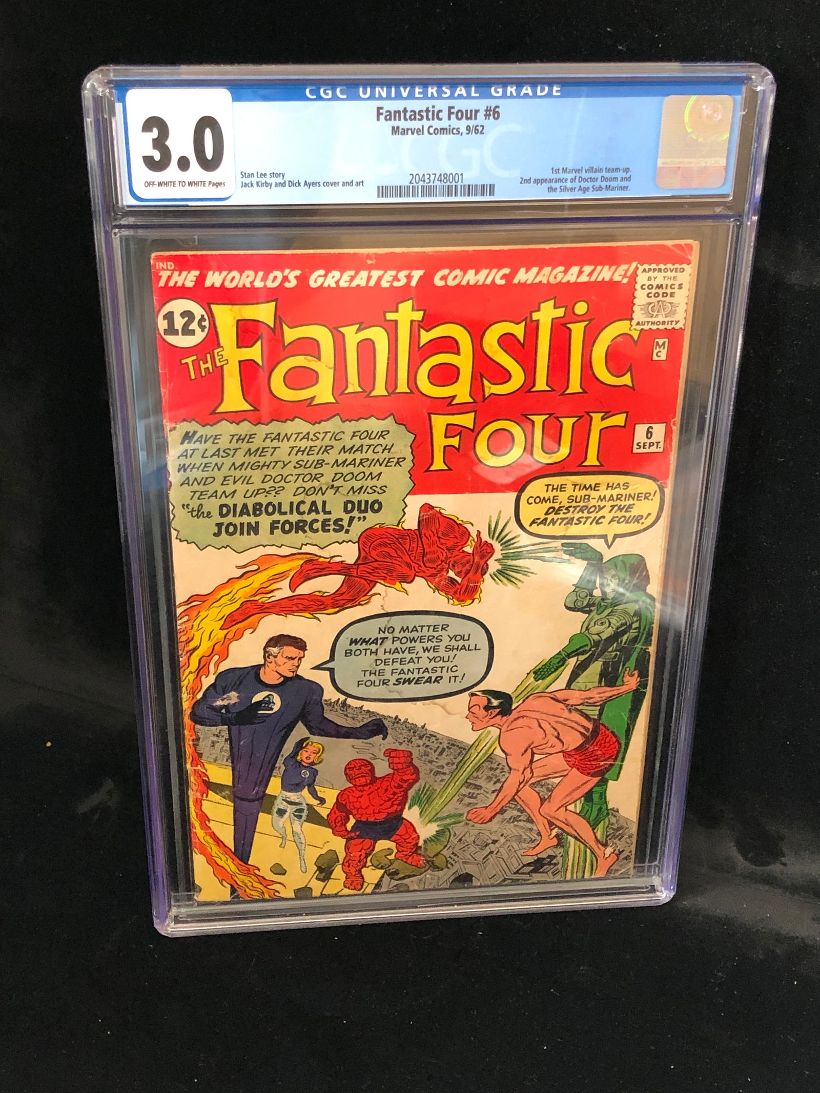 Fantastic Four #6 Marvel Comics 9/62 CGC 3.0 (1 of 2)