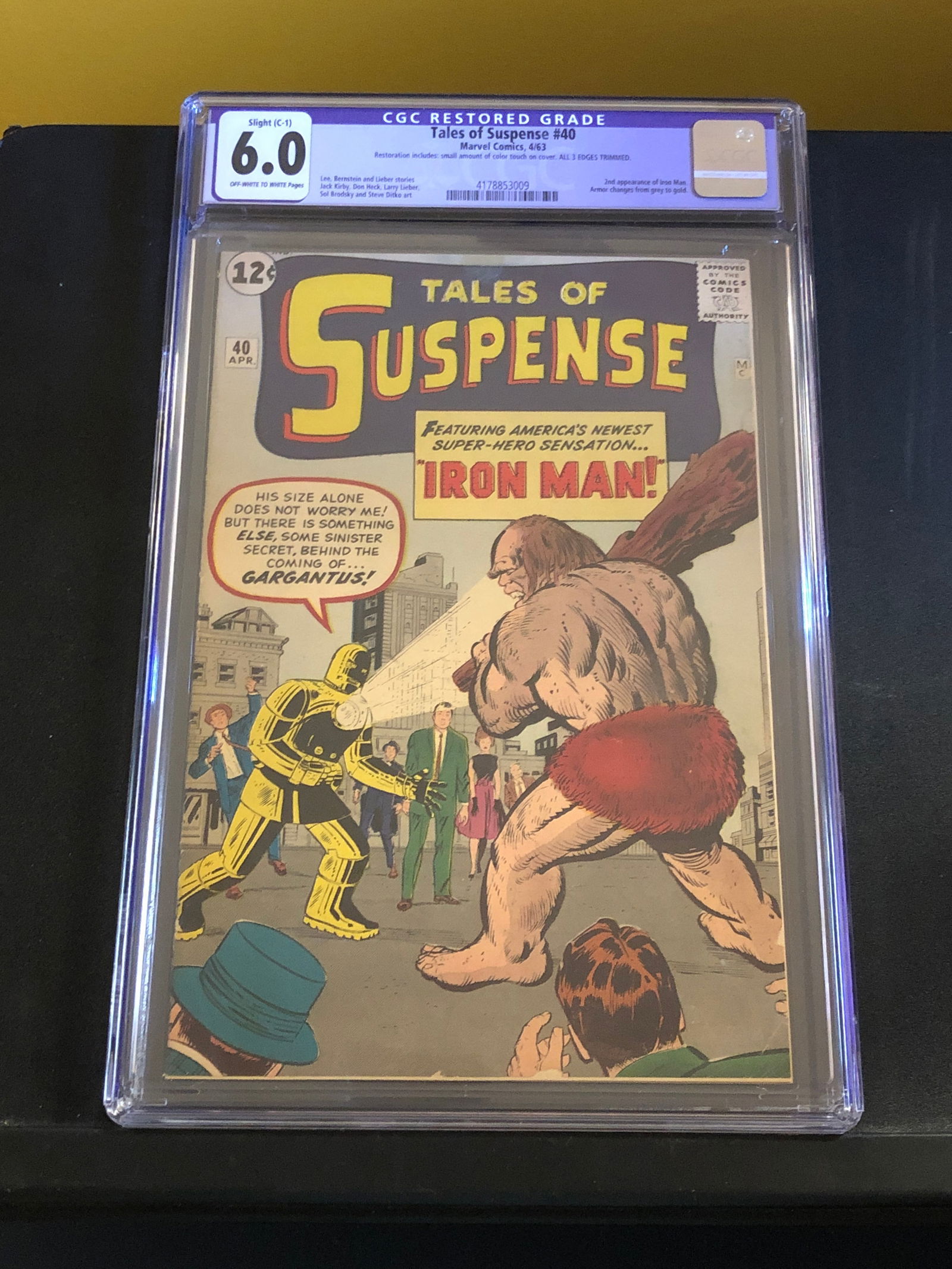 Tales of Suspense #40 Marvel Comics 4/63-Restored CGC 6.0 2nd Appearance of Iron Man! (1 of 2)