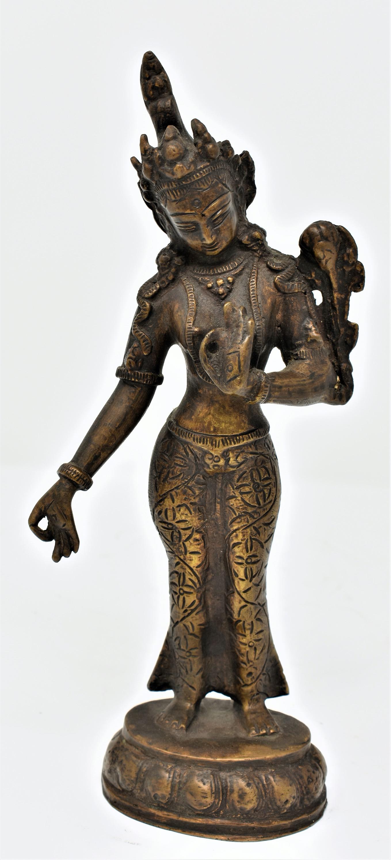 13th Century Nepal Gilt Bronze Lotus Hand Kwanyin (1 of 8)