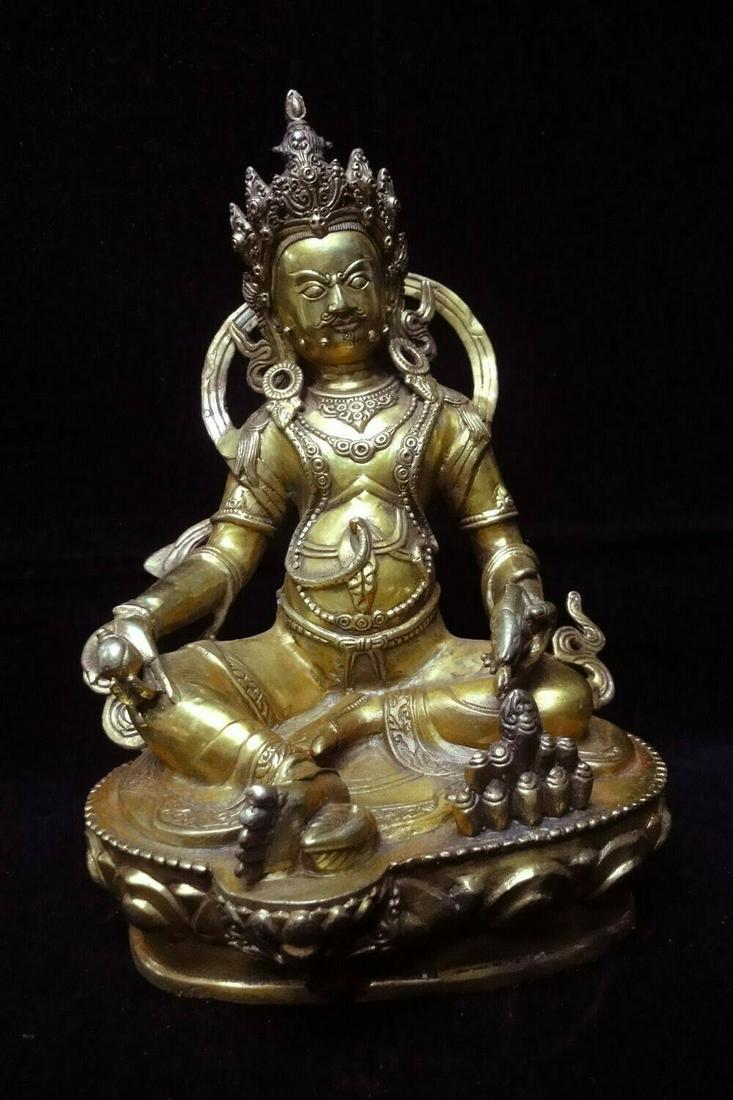 Large Heavy Qing Bronze Statue Old Tibetan Buddha (1 of 9)
