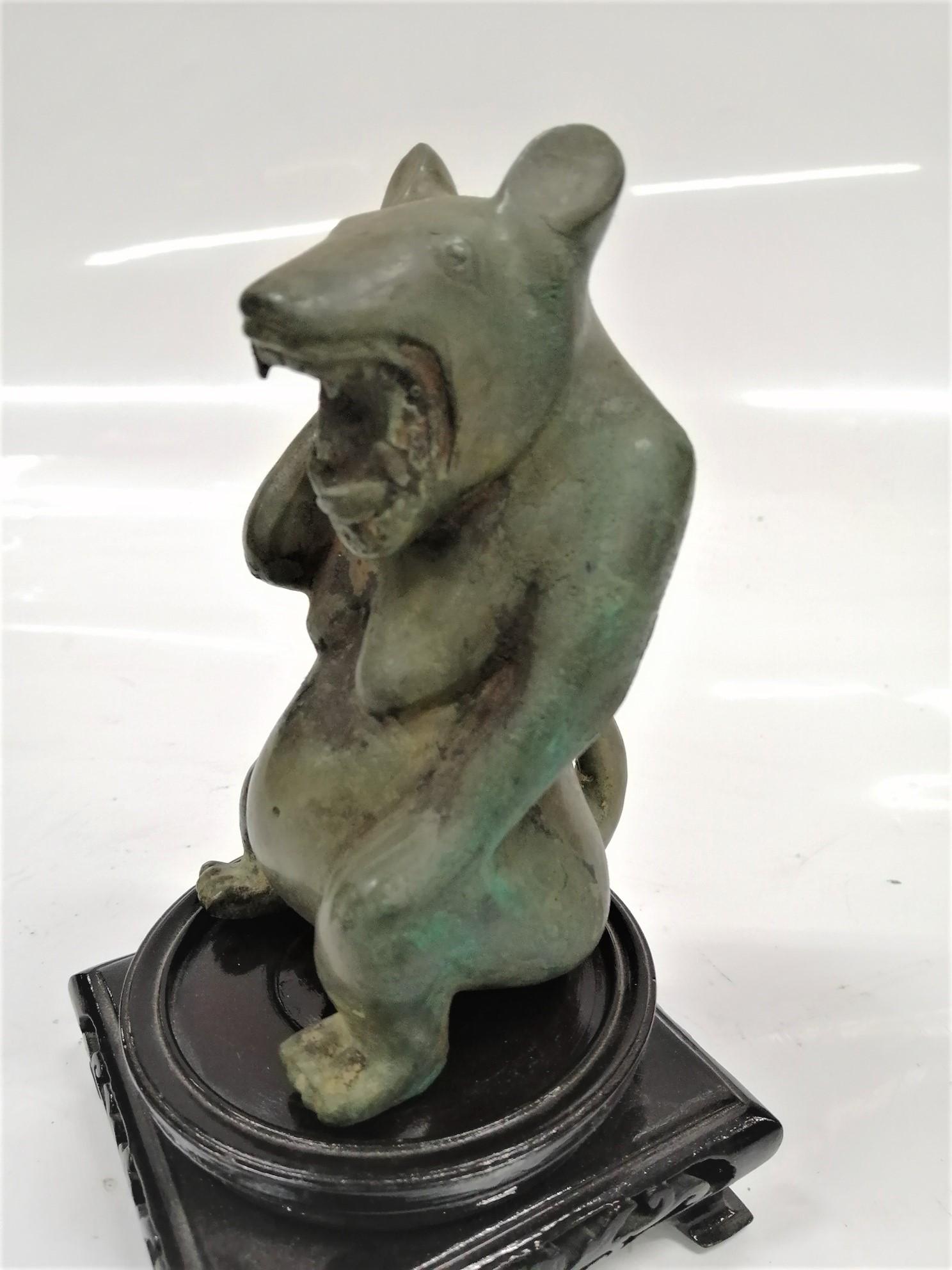 RARE INLAY-EMBELLISHED GILT-BRONZE BEAR-FORM SUPPORT (1 of 8)