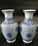Pair Chinese Blue & White Porcelain Vase - 2