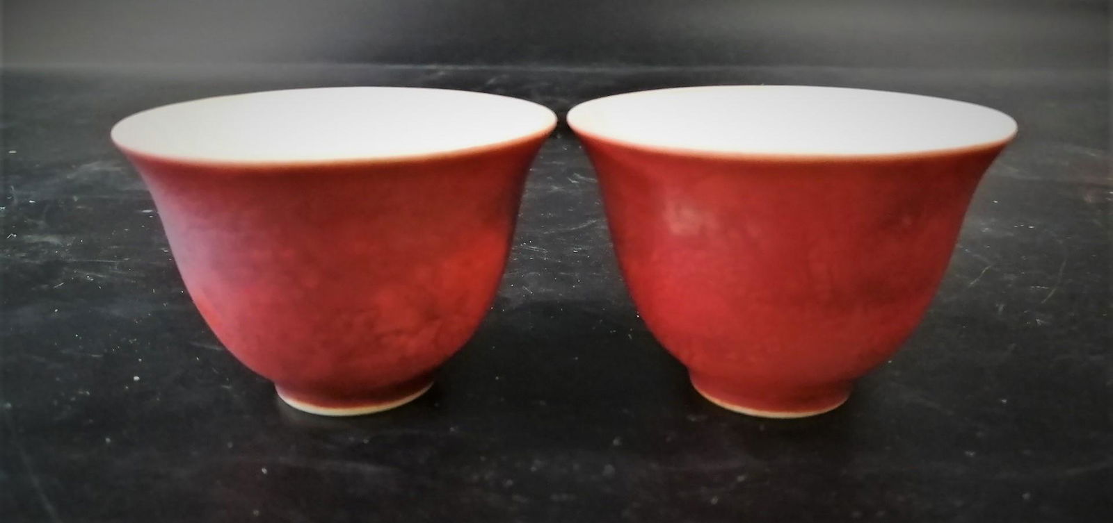 Pair Ming  Chenghua Red Glaze Tea Cups (1 of 7)