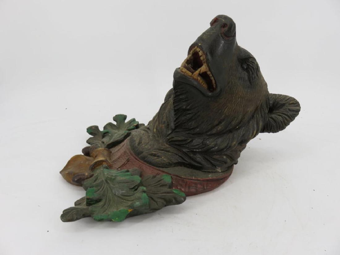 Carved wood bear on mount - Black Forest c. 1900 (1 of 2)