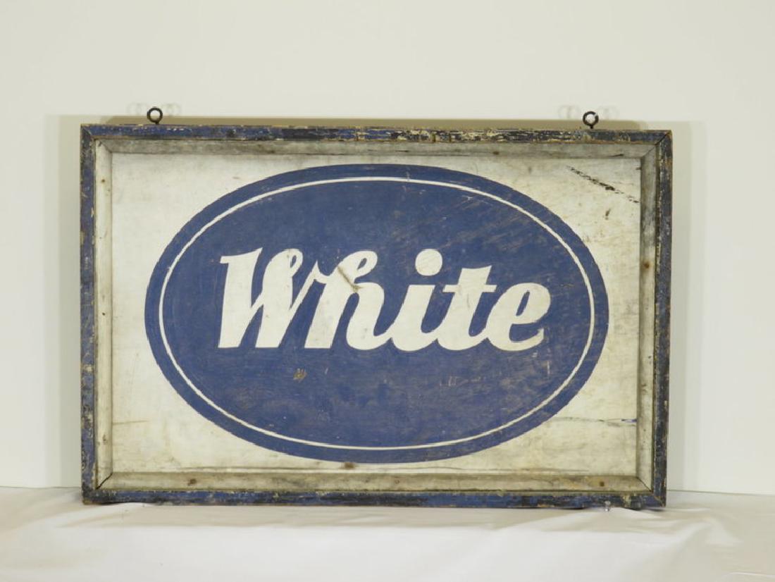 Painted wood "White" truck sign c. 1928 (1 of 2)