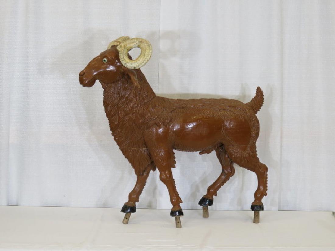 Carved wood goat child's carousel figure c. 1920s (1 of 2)