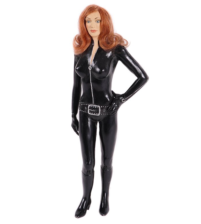 The Avengers (1998) Emma Peel Maquette: Production-made maquette of the Emma Peel character played by Uma Thurman in the 1998 film The Avengers which was based upon the 1960s television series of the same name. The movie follows the adventu