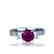 1.98 TCW Tourmaline and Diamond 3 Stone, 14 Karat