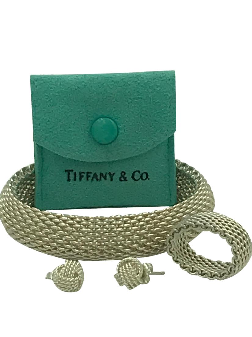 Tiffany and Co., Braided Bracelet, Ring and Earring Set (1 of 1)