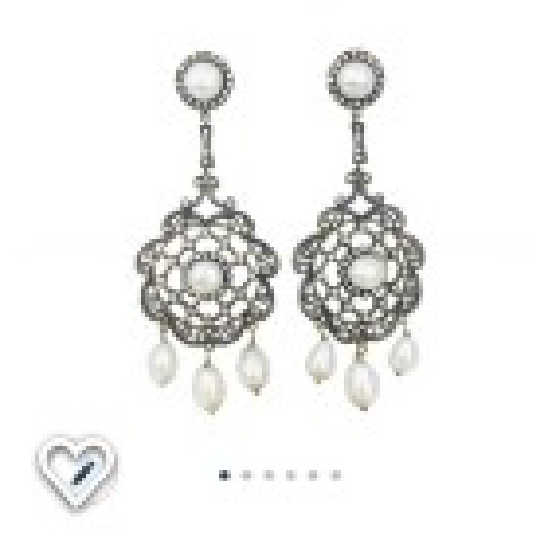 Georgian, Pearl Rose Cut Diamond & Fresh Water, 3 inch (1 of 4)