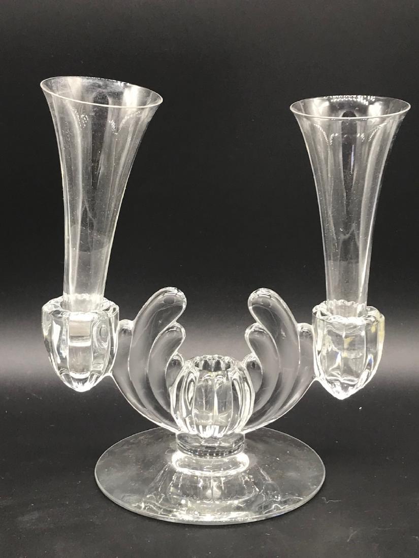 Art Deco, 3Candle Holder with removable Fluted Inserts