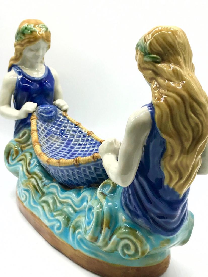Mermaid, Boat Porcelain, Handpainted: Mermaid, Boat Porcelain, Handpainted measures 14 x 9 inches in height Colors of torquise and blue this item is exciting for any home décor
