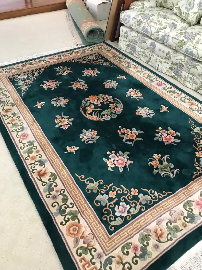 Rug 10 x 6 ft,Floral Colored, Hunter Green