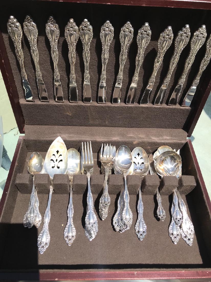 1881 Rogers, Oneida Flatware Set for 12, Plus Extras: 1882 Rogers, Oneida Flatware Set for 12, Plus Extras. Silver