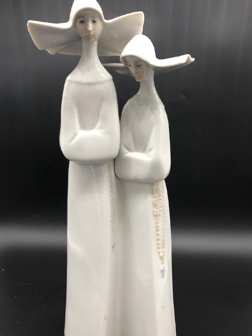 Lladro, Nuns with Rosary Beads Figurine 13 x 4": Lladro, Nuns with Rosary Beads Figurines13 x 4" Double, quiet solemn set of Nuns in prayer.