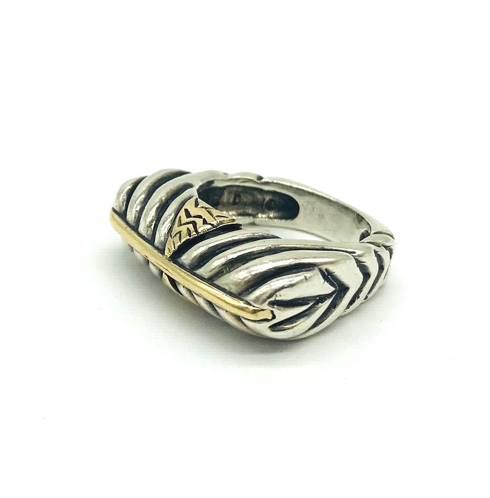 Striking Dian Malouf, Stackable 14 Karat, Sterling Ring (1 of 4)