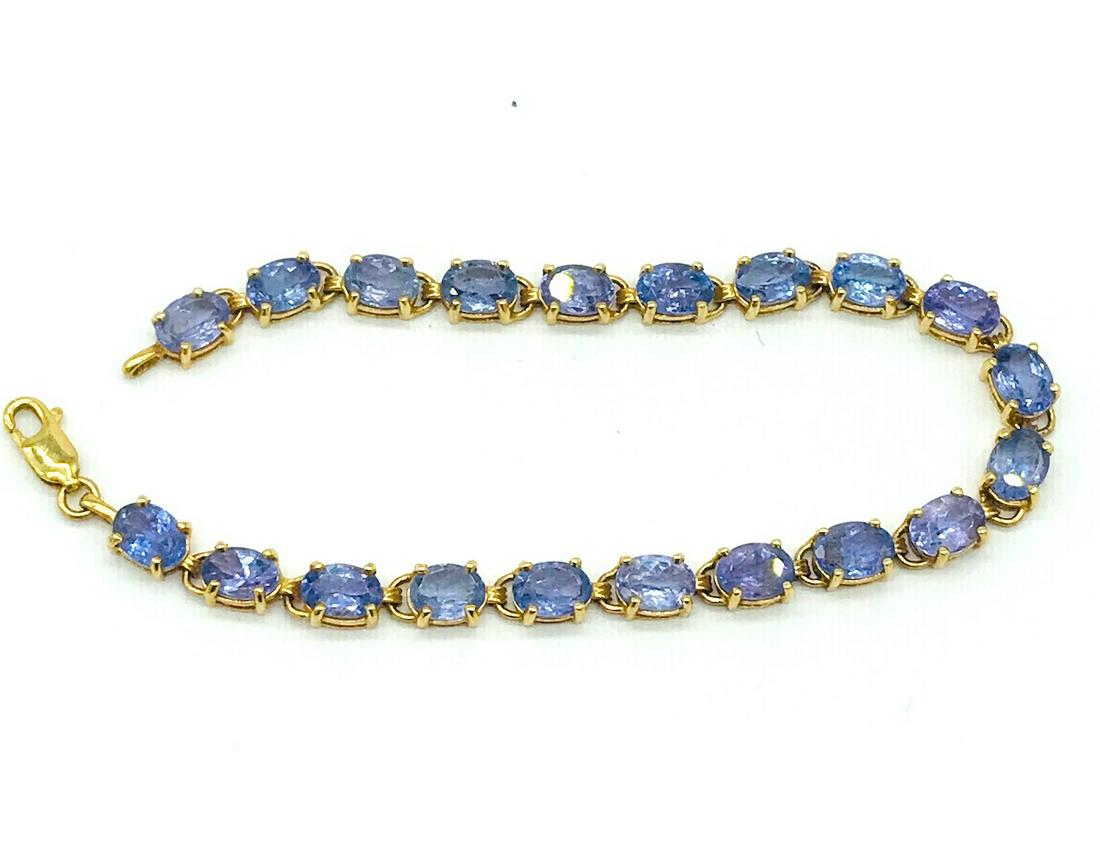 Tanzanite Bracelet, Oval Tennis-Bracelet Link, 14 Kit (1 of 1)