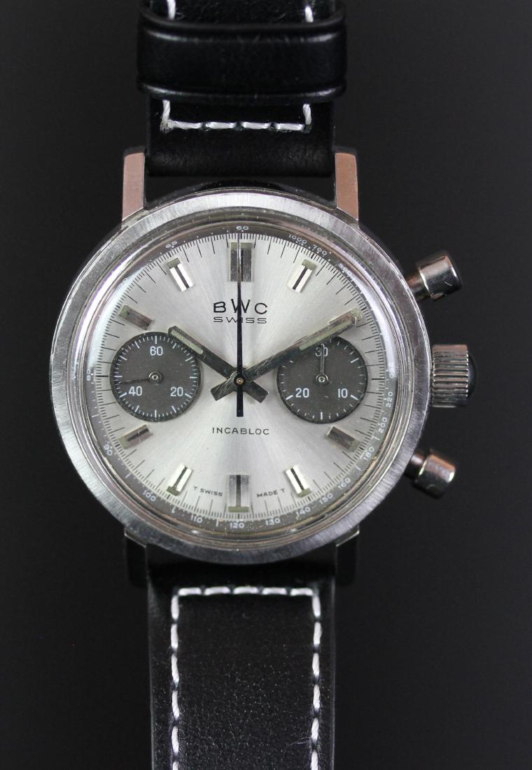 RARE GENTLEMEN'S BWC PANDA DIAL CHRONOGRAPH, VALJOUX Feb 28, 2019