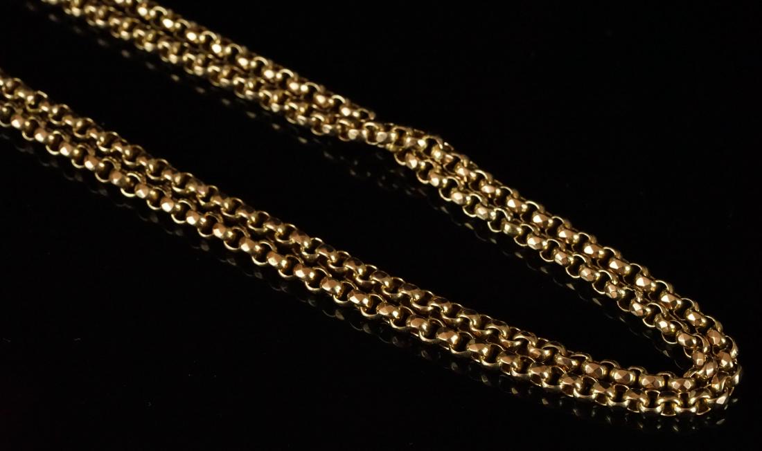 Long facetted belcher link chain, stamped 9c, with bolt (1 of 1)
