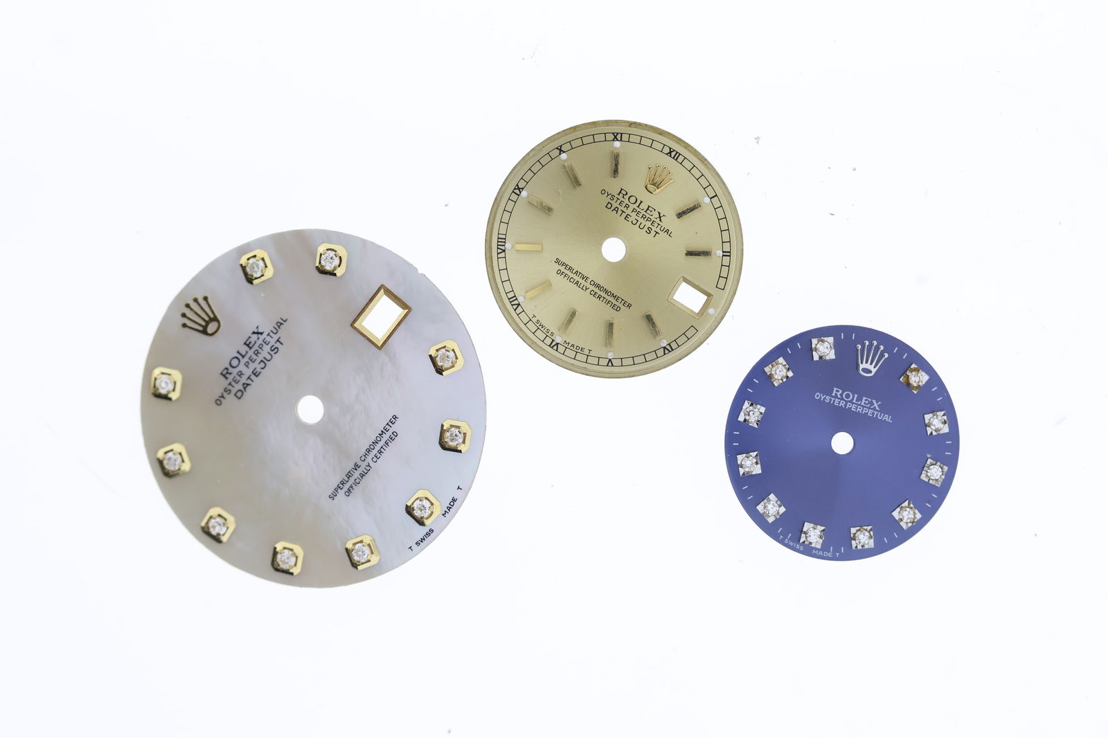 *To Be Sold Without Reserve* A job lot of three restored Rolex dials incuding Datejust and Oyster (1 of 8)