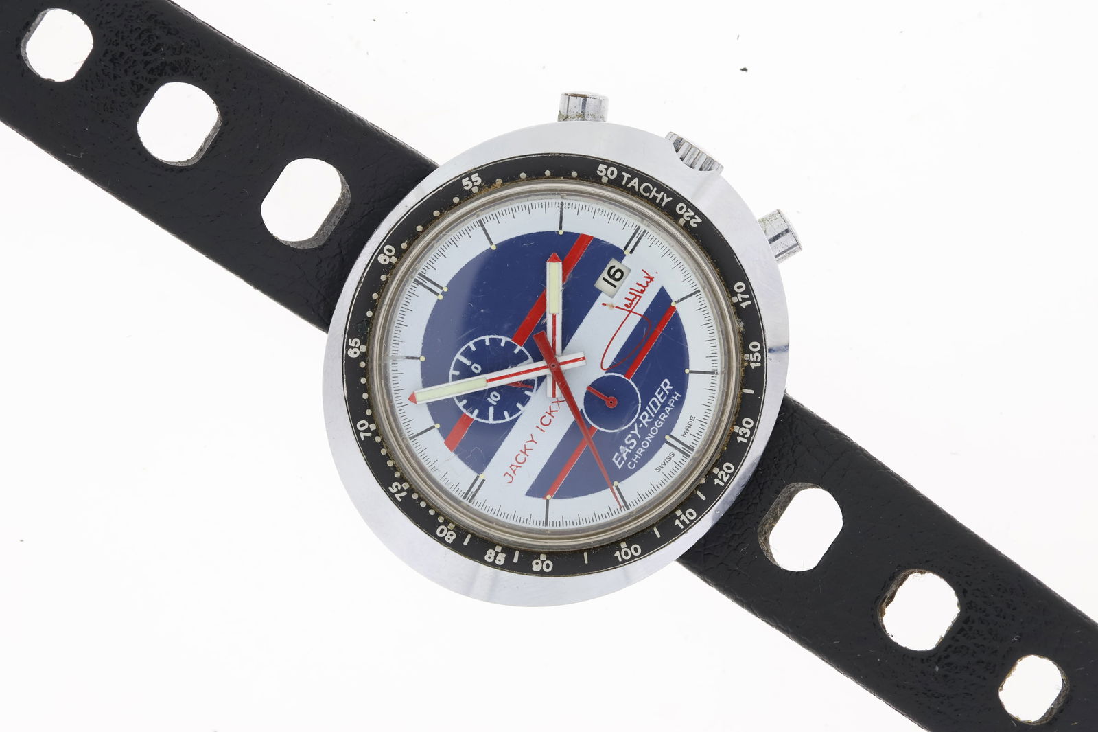 Brand:  JACKY ICKX  Model Name:  EASY RIDER  Complication:  CHRONOGRAPH  Movement:  Manual Wind (1 of 2)