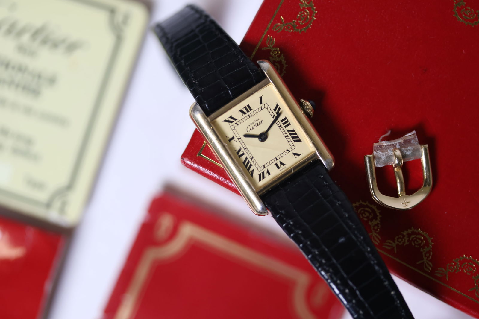 Must De Cartier Tank  Manual Wind with box and Papers (1 of 1)