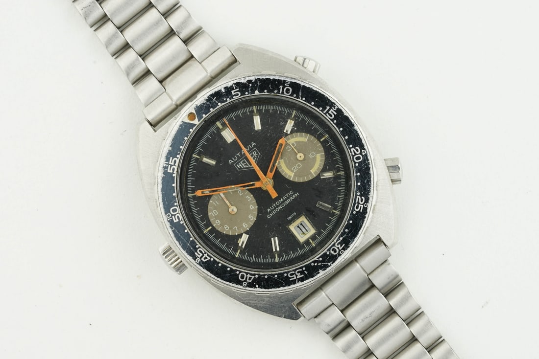 HEUER AUTAVIA 'ORANGE BOY' AUTOMATIC CHRONOGRAPH REF. 1163 (1 of 2)