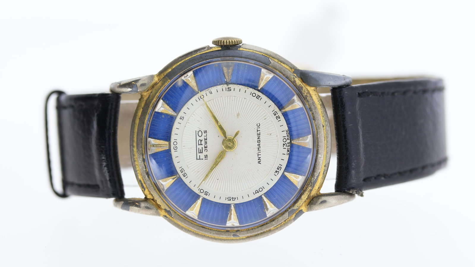 *To Be Sold Without Reserve *Vintage Fero Antimagnetic Manual Wind Circa 1950's: Brand: Vintage Fero Model Name: Antimagnetic Movement: Manual Wind Year: Circa 1950's Dial shape: Circular Dial colour: Silver Dial features: Gold hands with applied 'arrow hea