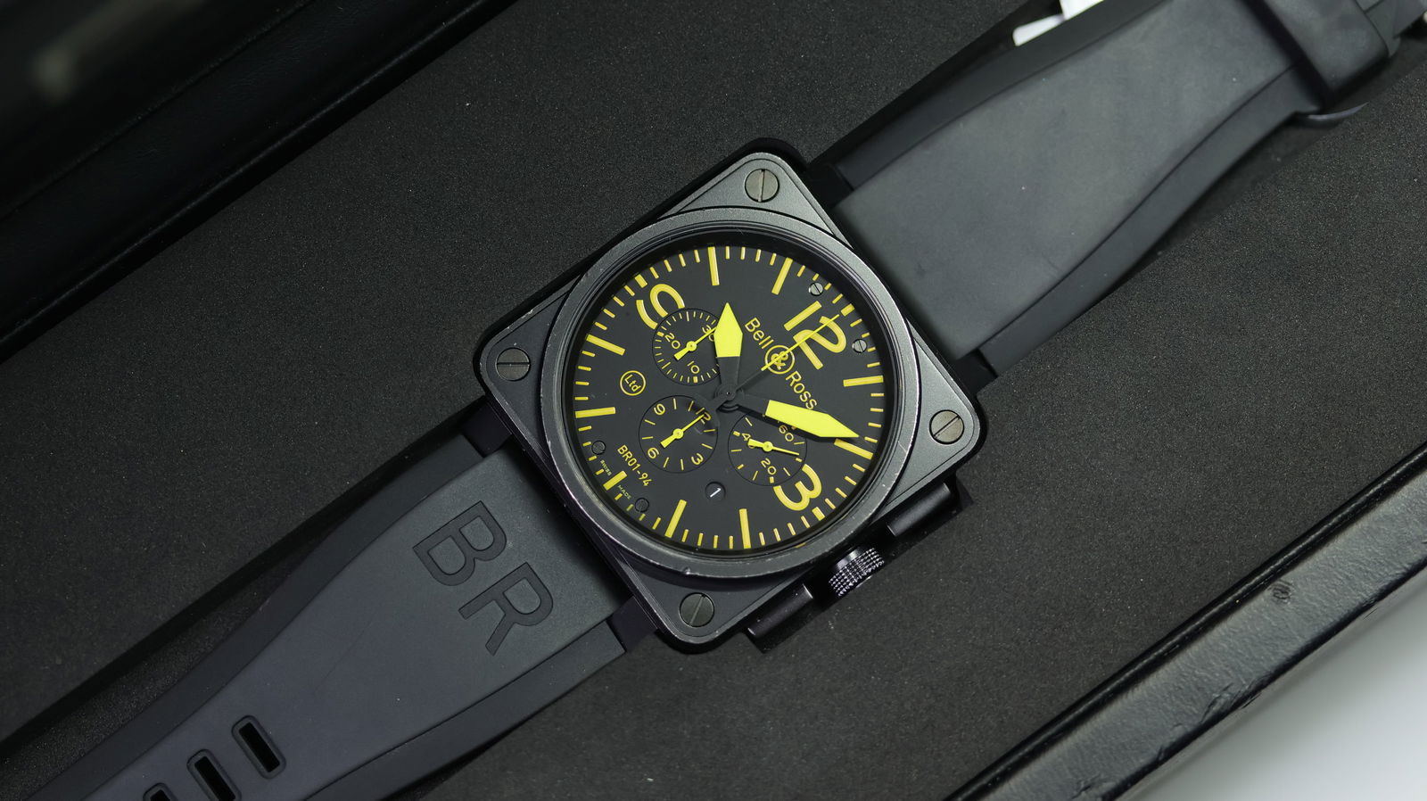 Limited Edition Bell & Ross BR01-94 Yellow Chronograph Automatic with Box and Papers 2008 (1 of 3)
