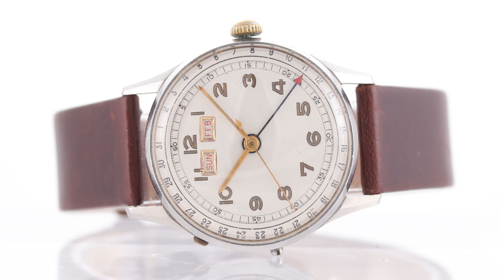 Vintage Sterile Dial Triple Calendar Manual Wind Wristwatch (1 of 5)