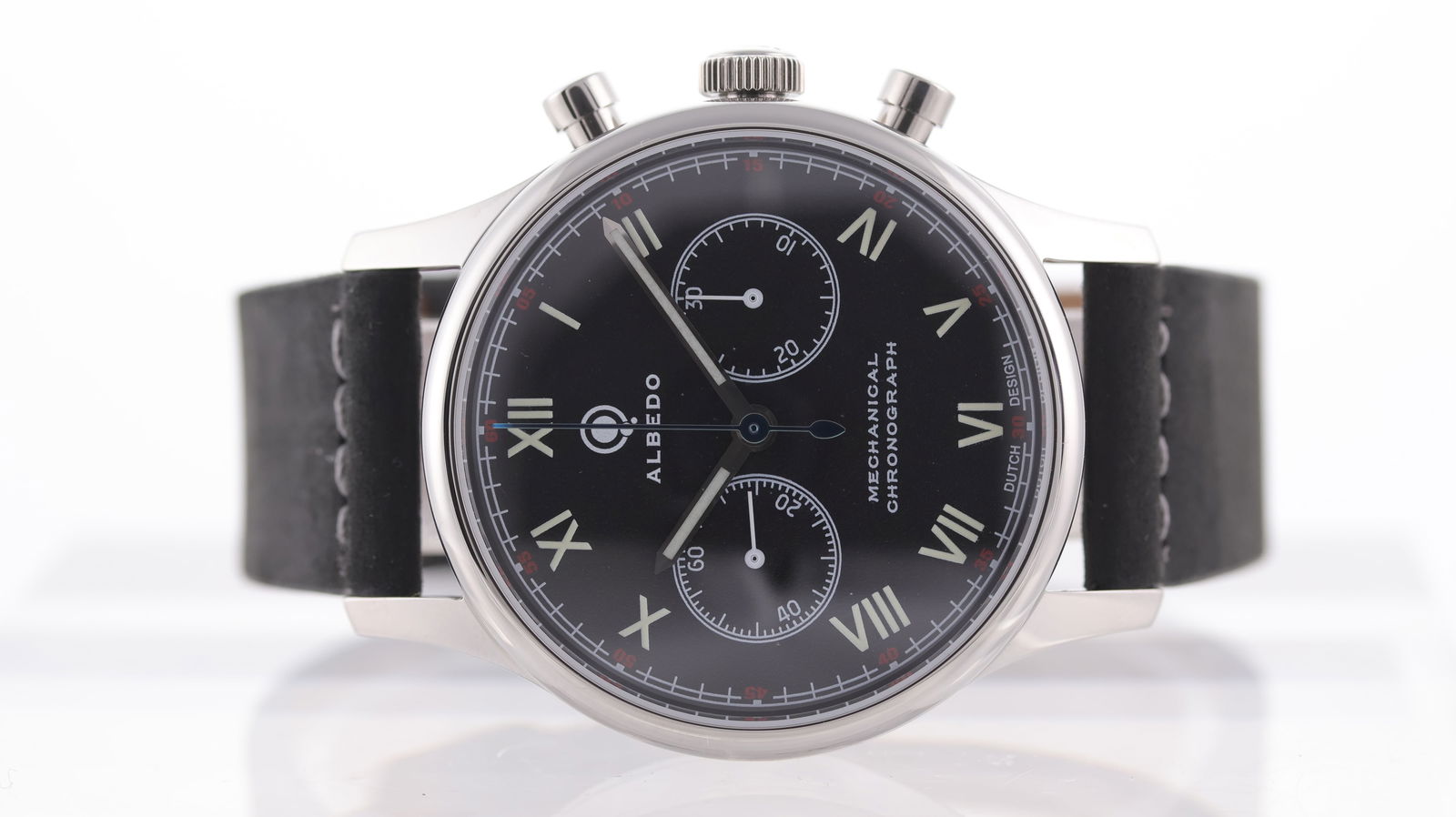 *To Be Sold Without Reserve* Albedo 1901 Chronograph Ref A1901 with Box Circa 2025: Brand: Albedo Model Name: 1901 Reference: A1901 Movement type: Manual Wind Movement calibre: Albedo Seagull ST-1901 Year: Circa 2025 Box: Full Box Dial shape: Circul