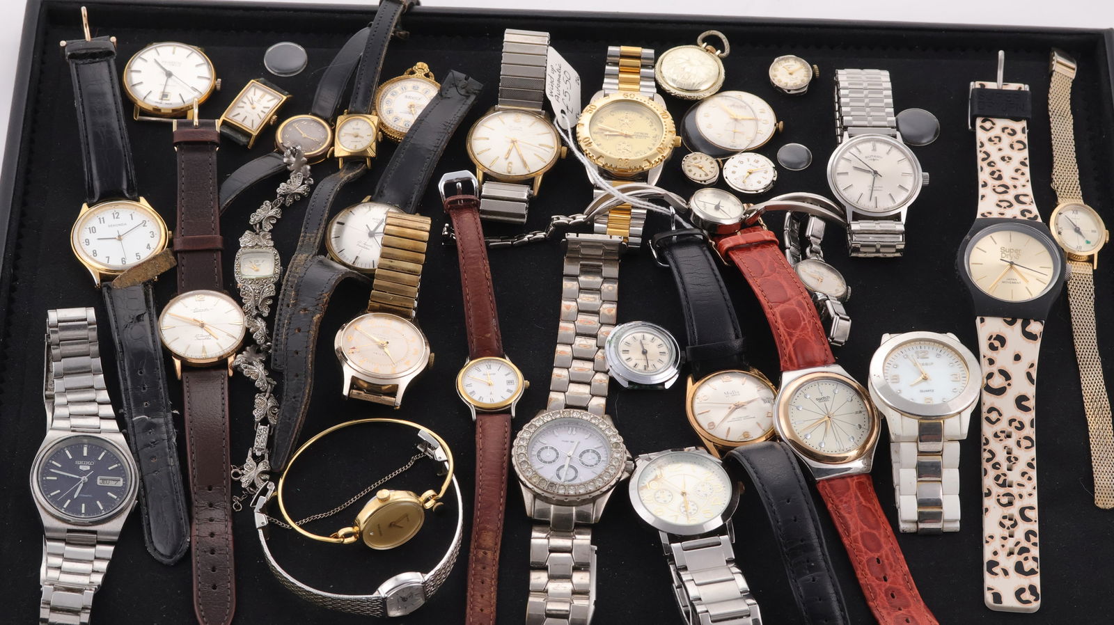 *to be sold without reserve* A job lot of watches including Omega, vintage and modern, Seiko 5, (1 of 4)