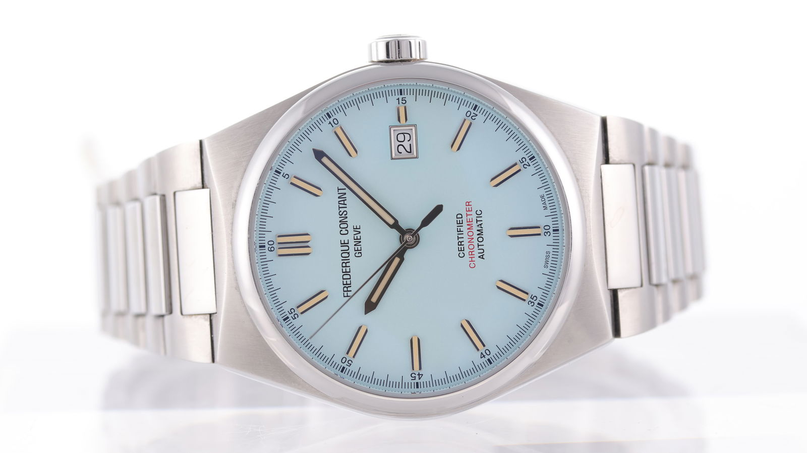 Frederique Constant Highlife Ref FC-303LB3NH6B Box and Papers 2025: Brand: Frederique Constant Model Name: Highlife Reference: FC-303LB3NH6B Movement type: Automatic Movement calibre: Selita SW200 Year: 2025 Dial shape: Circular Dial colour: Turqoise Dial features: Fa