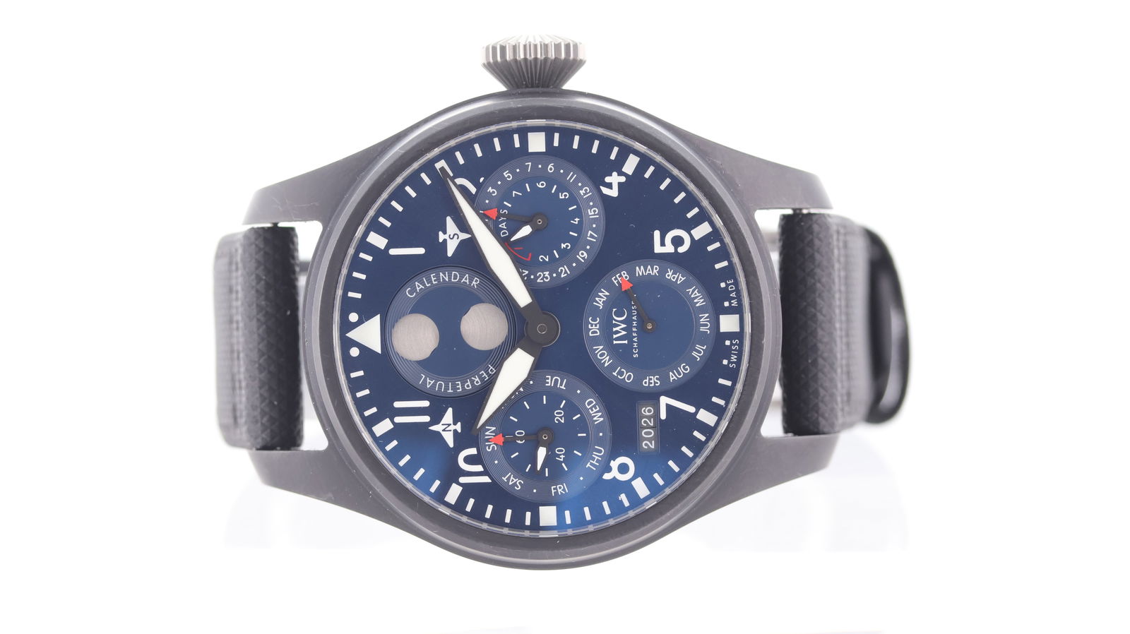 IWC Big Pilot Perpetual Calendar 'Rodeo Drive' Ref IW503001 with Box and Papers 2020: Brand: IWC Model Name: Big Pilot Perpetual Calendar 'Rodeo Drive' Reference: IW503001 Movement type: Automatic Movement calibre: IWC 52616 Movement features: 7-day power reserve Year: 2020 Box: Full B