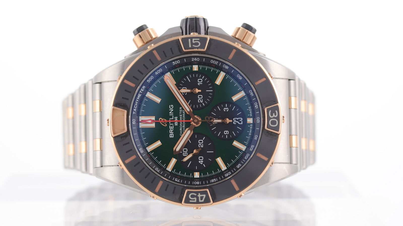 Breitling Super Chronomat 44 Ref UB0136 with Box and Papers Circa 2024: Brand: Breitling Model Name: Super Chronomat 44 Reference: UB0136 Movement type: Automatic Movement calibre: Breitling B01 Year: Circa 2024 Box: Full Box Papers: Guarantee Papers Dial shape: Circular