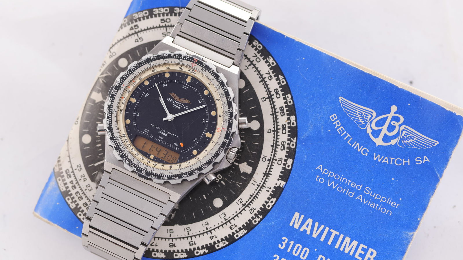 Breitling Navitimer Jupiter Pilot 3300 Iraqi Air Force Ref 80971 Circa 1980's (1 of 6)