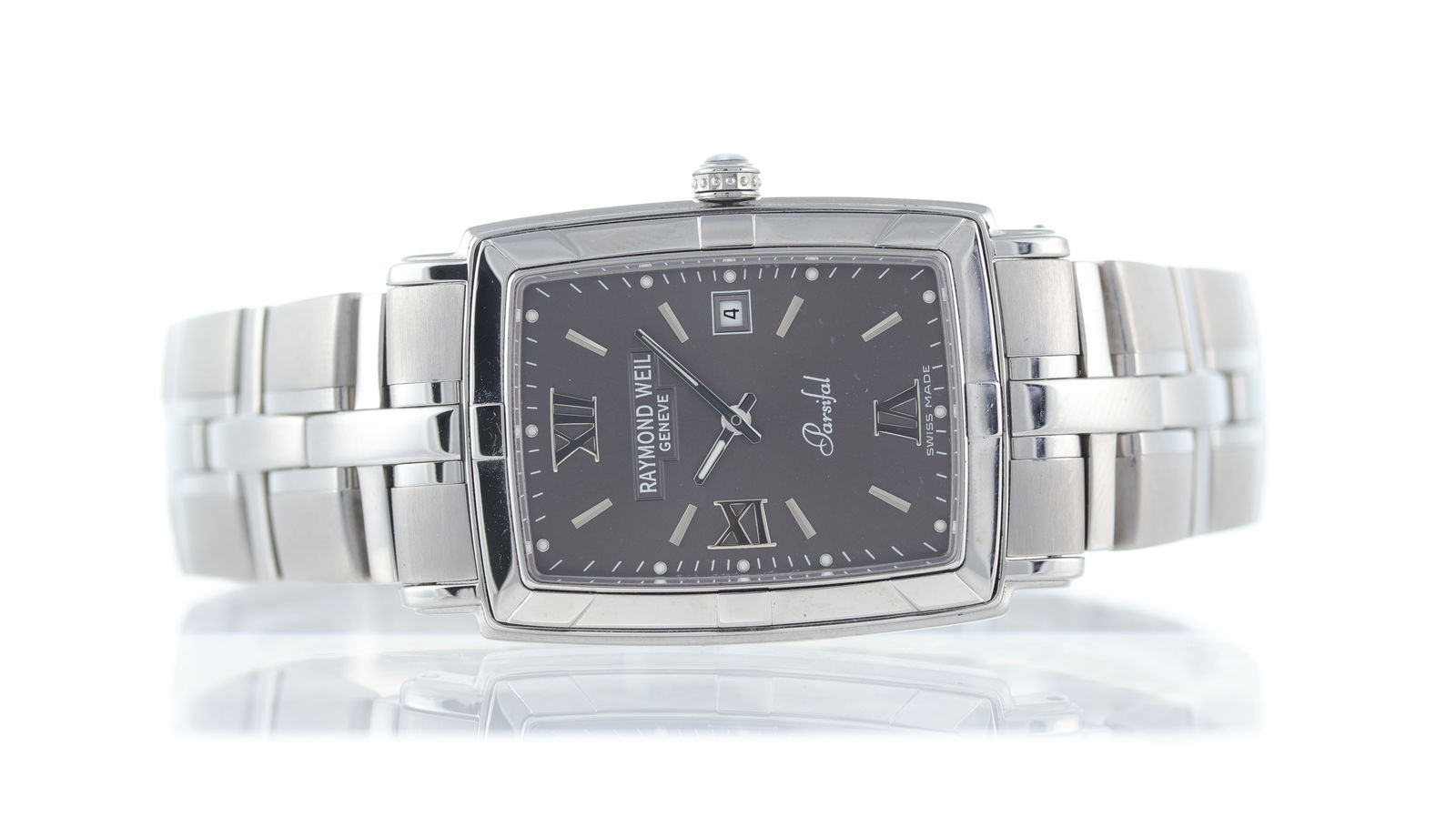 Raymond Weil Parsifal Ref 9341: Brand: Raymond Weil Model Name: Parsifal Reference: 9341 Movement type: Quartz Dial shape: Tonneau Dial colour: Grey<
