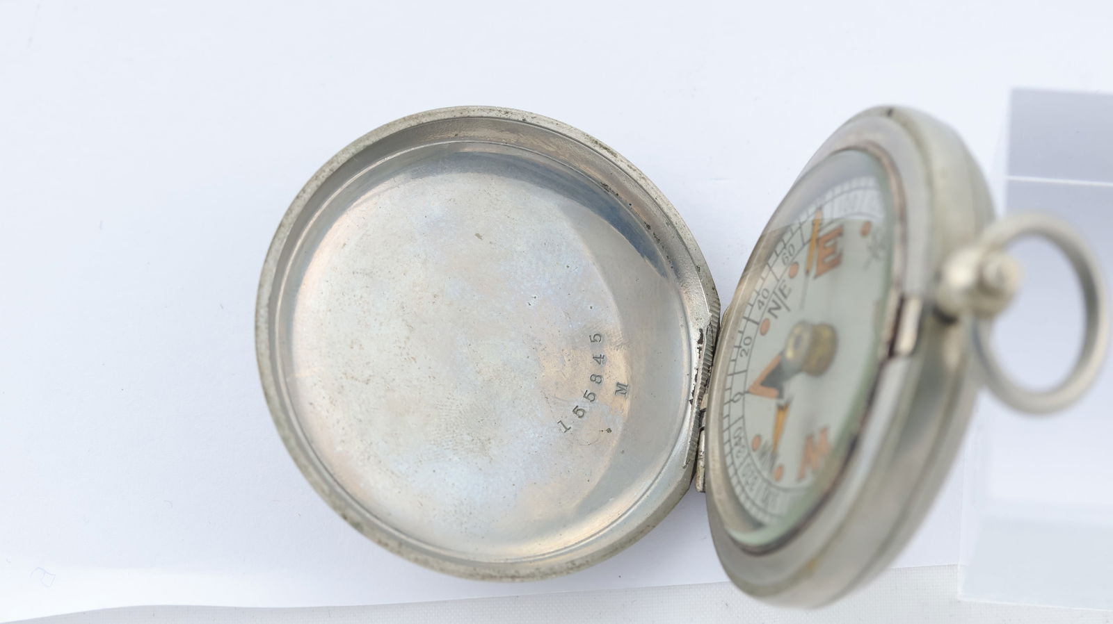 *NO RESERVE* British Military Compass, case marked with 'Crows Foot', W.F. Holmes, Birmingham, VI, - 4